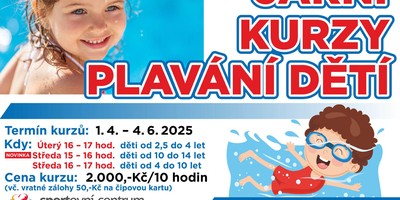 Jarní kurzy plavání dětí začínají 1.4.2025